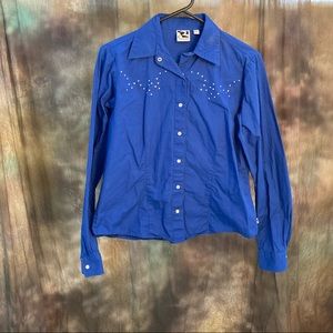 Rockies Dark Blue western shirt with rhinestones